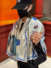 LV SCARF 140 CM IN WOOL MIX SILK 735798