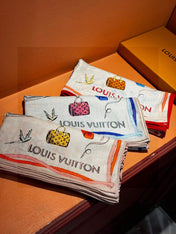 LV SCARF 140 CM IN WOOL MIX SILK 735798