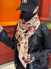 LV SCARF 140 CM IN WOOL MIX SILK 737263