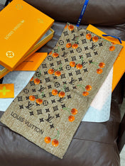 LV SCARF 140 CM IN WOOL MIX SILK 737264