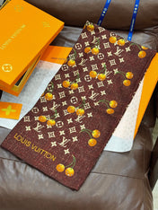 LV SCARF 140 CM IN WOOL MIX SILK 737266