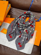LV SCARF 140 CM IN SILK-CASHMERE BLEND 737270