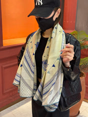 LV SCARF 140 CM IN SILK-CASHMERE BLEND 737274