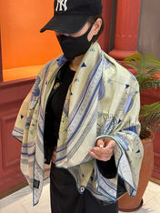 LV SCARF 140 CM IN SILK-CASHMERE BLEND 737274