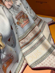 LV SCARF 140 CM IN SILK-CASHMERE BLEND 737276