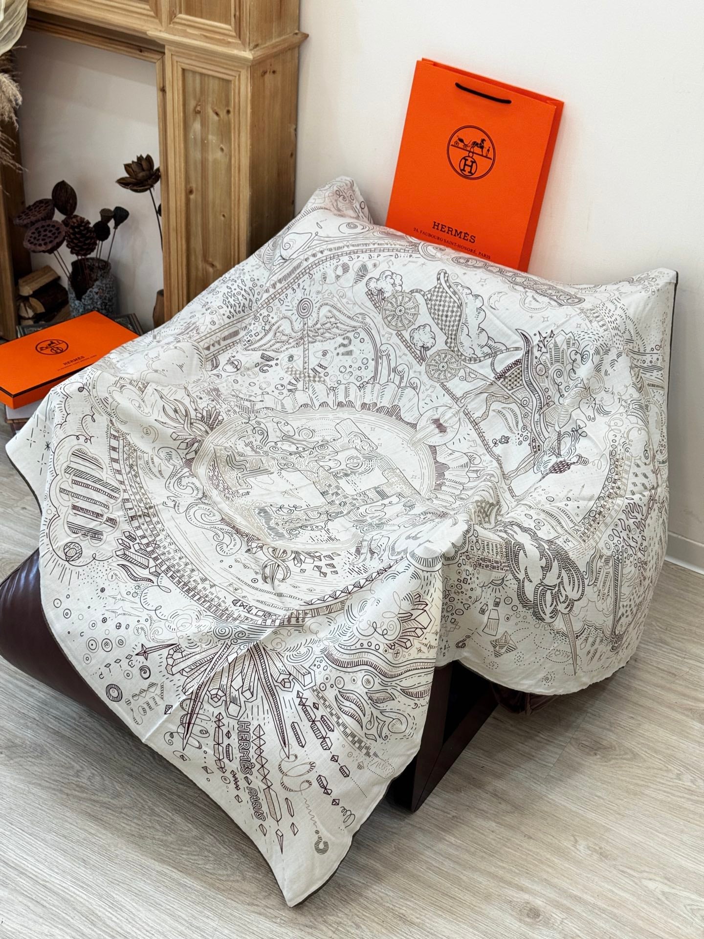 HERMES 25S SCARF 135 IN SILK 854788