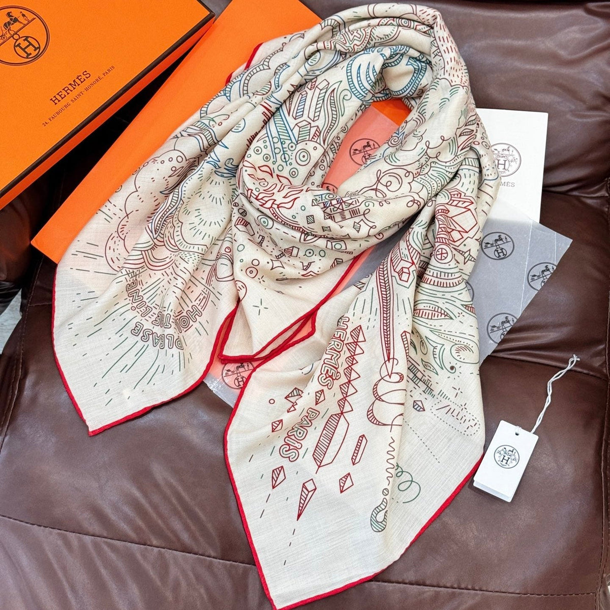 HERMES 25S SCARF 135 IN SILK 854787