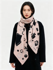CHANEL 25S SCARF 140 IN SILK AND CASHMERE 932003