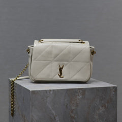 YSL 25S JAMIE MINI 20 IN BLANC VINTAGE LAMBSKIN GOLD HARDWARE