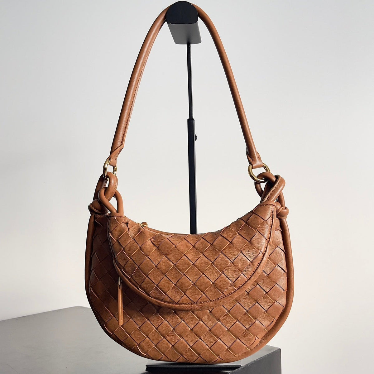 SMALL GEMELLI 24 IN BRONZE BROWN LAMBSKIN