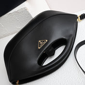 DUMPLING BAG 30 IN BLACK CALFSKIN