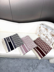 MONOGRAM SQUARE SCARF 140 CM IN BLACK MIX WHITE  CASHMERE AND SILK 413742