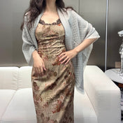 LV SCARF 120 CM IN WOOL MIX SILK 737300