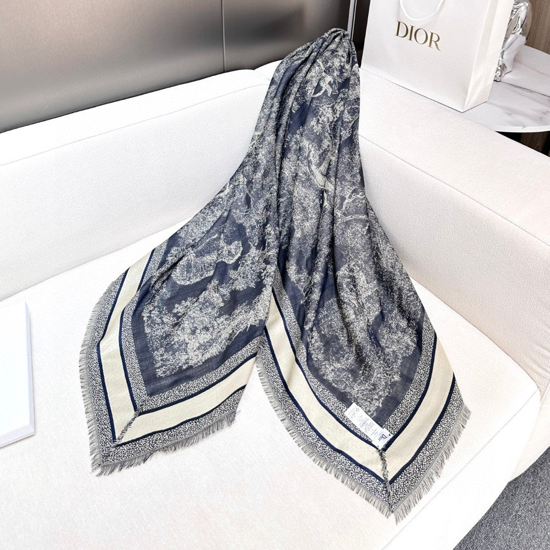 DIOR SCARF 140 CM IN SILK MIX WOOL 733928