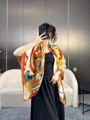HERMES 25S SCARF 135 IN CASHMERE SILK 730647