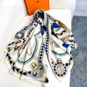 HERMES 25S SCARF 135 IN CASHMERE SILK 730649