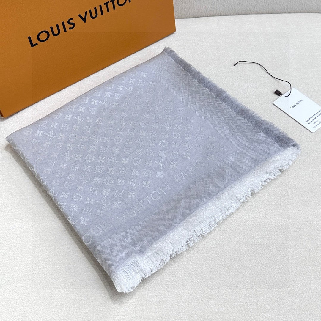 LV SCARF 120 CM IN WOOL MIX SILK 737300