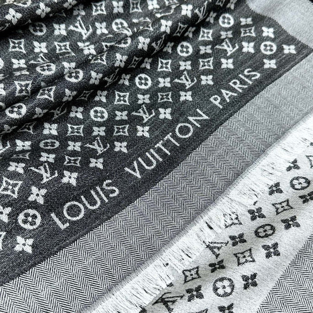 LV SCARF 120 CM IN WOOL MIX SILK 737299