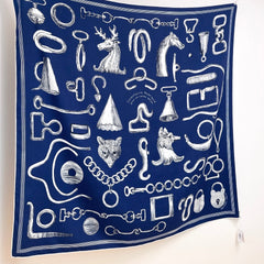 HERMES 25S SCARF 135 IN CASHMERE SILK 854594