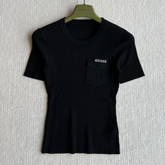 GUCCI SHORT-SLEEVE KNIT TOP 242809