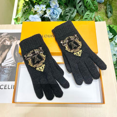 TOUCHSCREEN GLOVES IN BLACK WOOL 454593