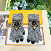 TOUCHSCREEN GLOVES IN STEEL GRAY WOOL 454594