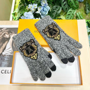 TOUCHSCREEN GLOVES IN STEEL GRAY WOOL 454594