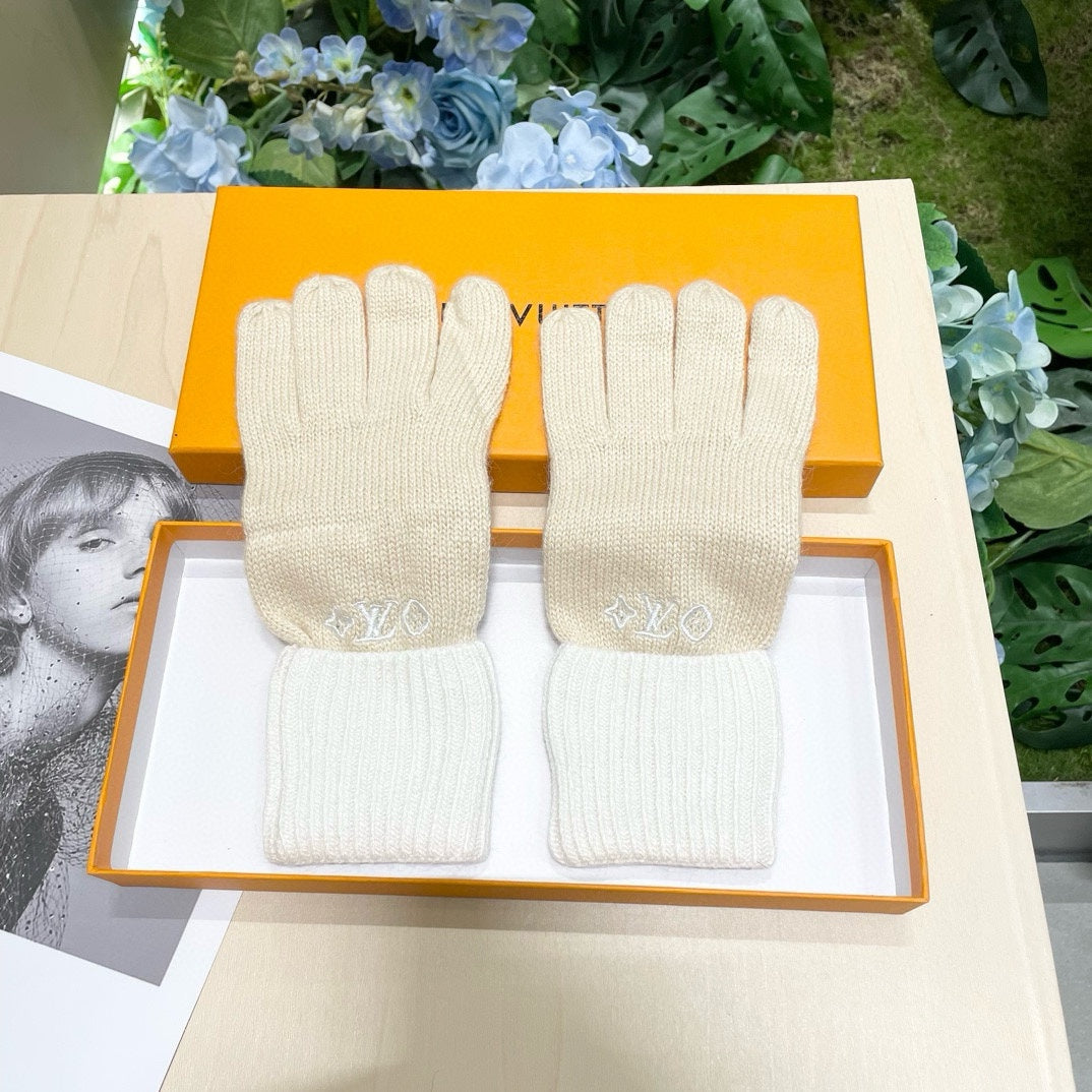 GLOVES IN BEIGE CREAM MIX WHITE WOOL 458547