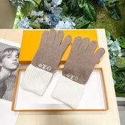 GLOVES IN LIGHT BROWN MIX WHITE WOOL 458549