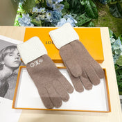 GLOVES IN LIGHT BROWN MIX WHITE WOOL 458549