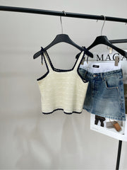 CELINE OPEN-KNIT FLORAL PATTERN KNIT VEST 275887