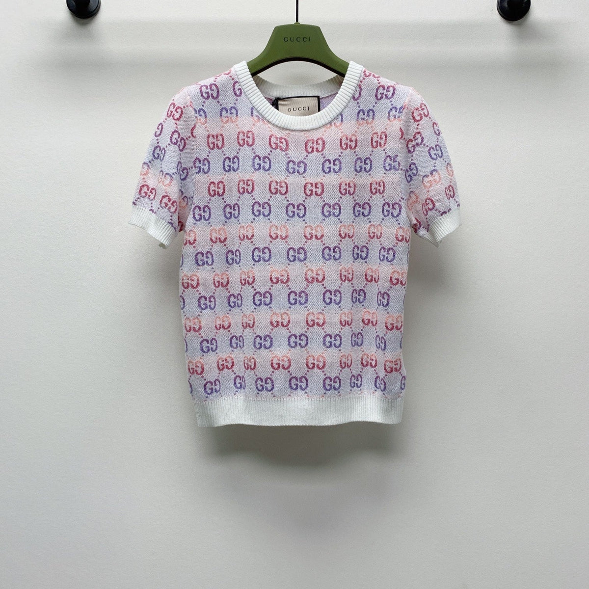 GUCCI SHORT-SLEEVE KNIT TOP 232146