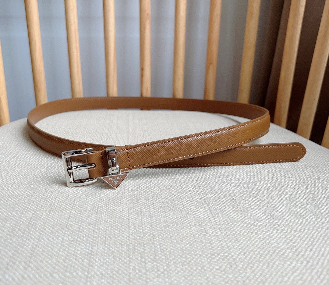 PRADA 25S BELT 15 MM IN BROWN CALFSKIN 571357