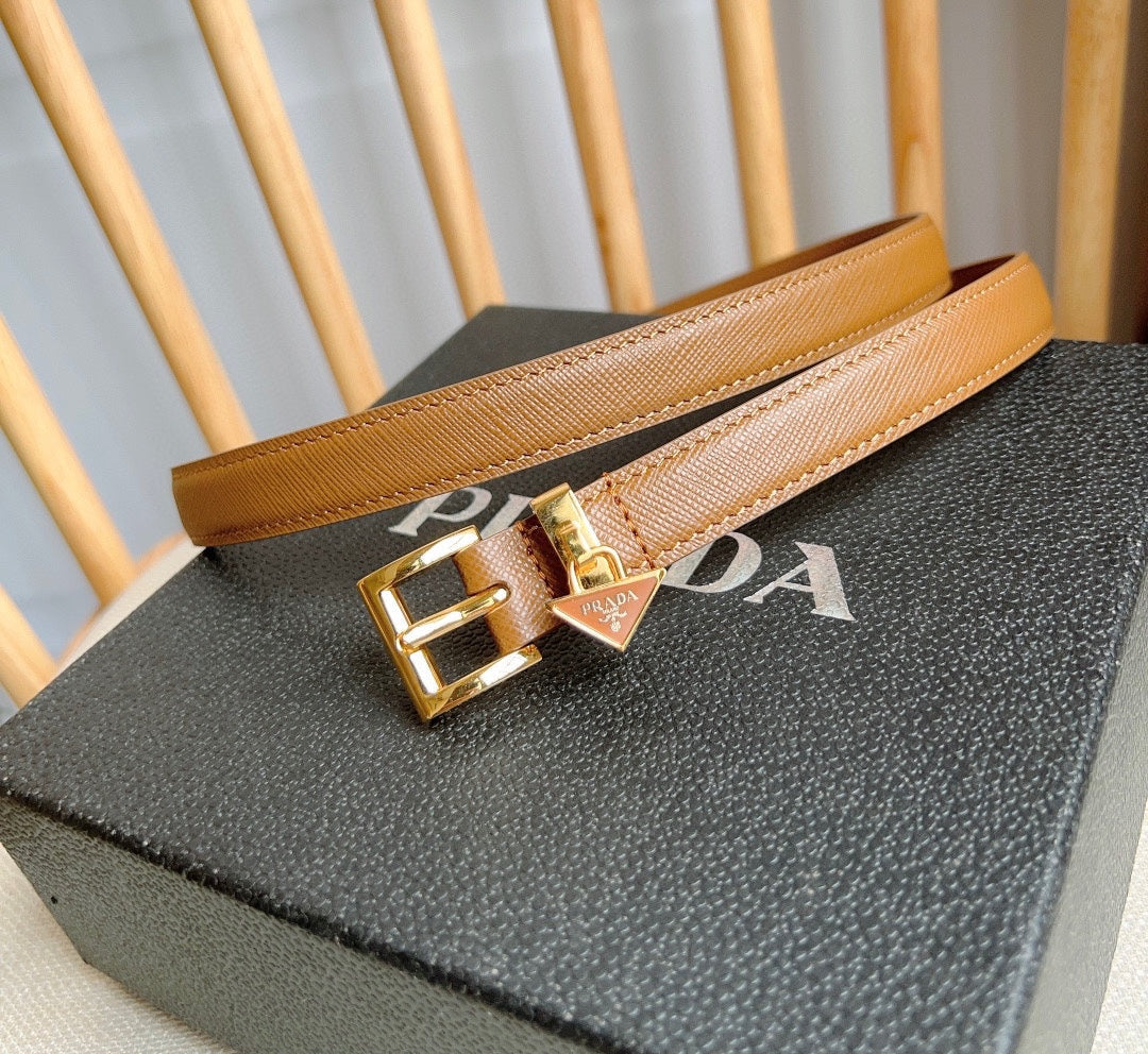 PRADA 25S BELT 15 MM IN BROWN CALFSKIN 571358