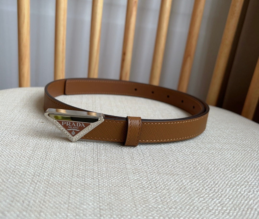 PRADA 25S BELT 20 MM IN BROWN CALFSKIN 571370
