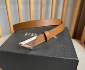 PRADA 25S BELT 20 MM IN BROWN CALFSKIN 571370