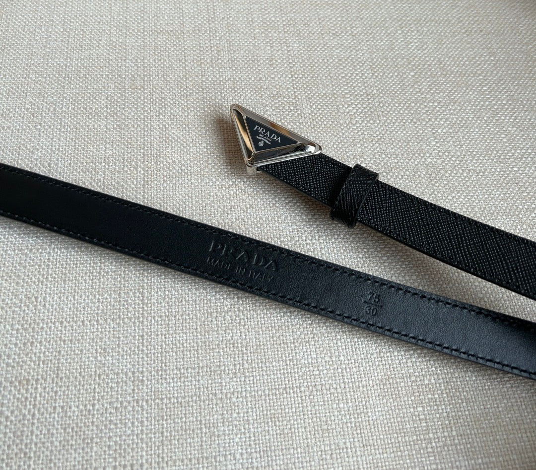PRADA 25S BELT 20 MM IN BLACK CALFSKIN 571377