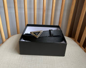 PRADA 25S BELT 20 MM IN BLACK CALFSKIN 571377