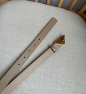 PRADA 25S BELT 20 MM IN BEIGE BROWN CALFSKIN 571384