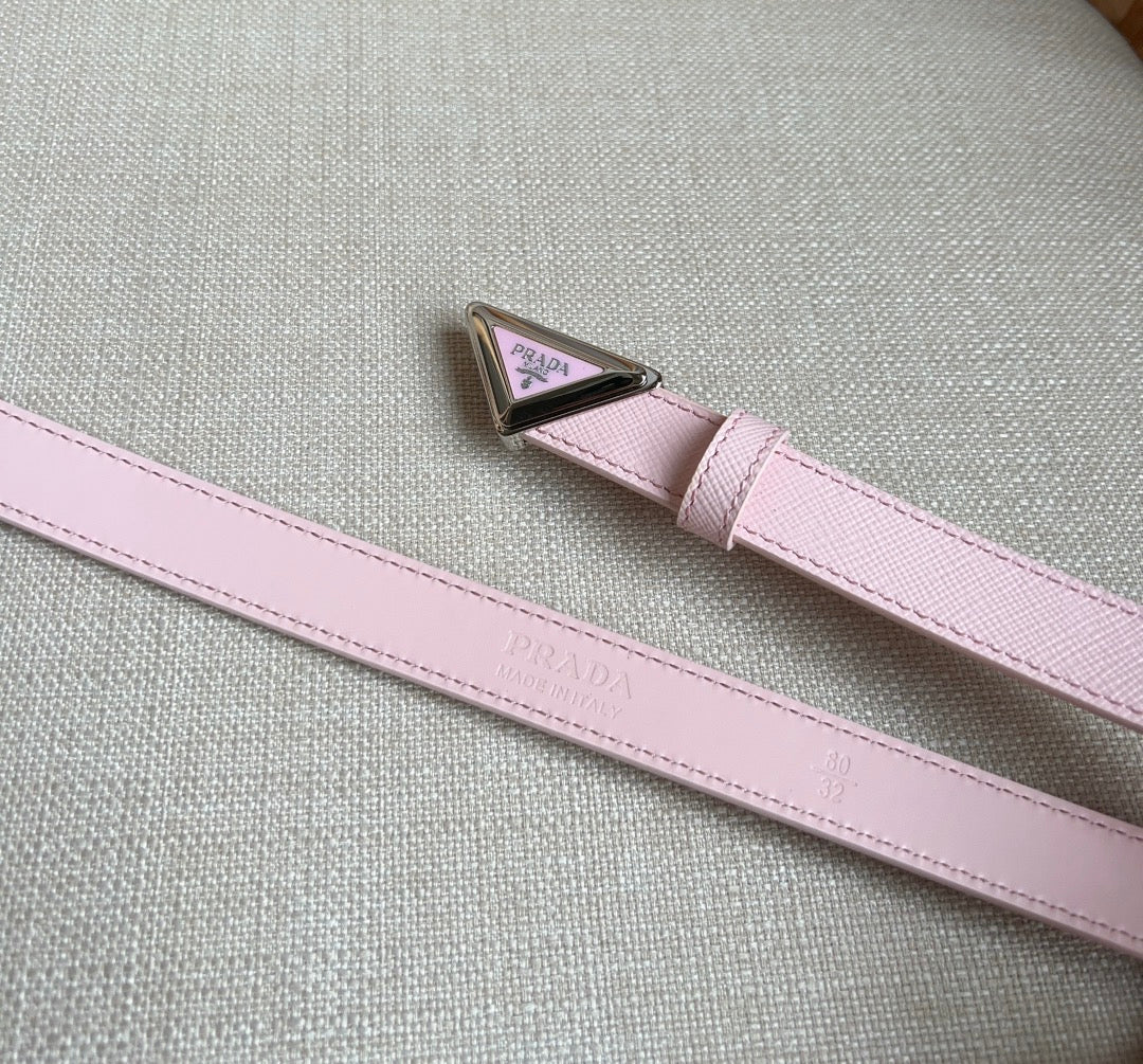 PRADA 25S BELT 20 MM IN LIGHT PINK CALFSKIN 571386