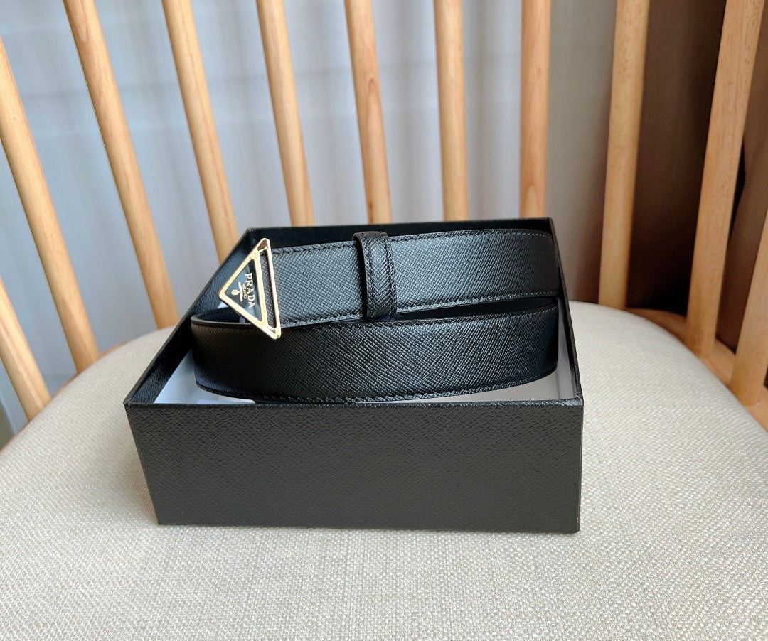 PRADA 25S BELT 30 MM IN BLACK CALFSKIN 595009