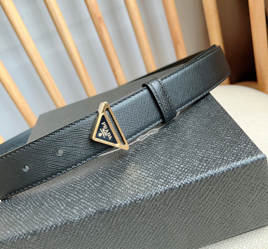 PRADA 25S BELT 30 MM IN BLACK CALFSKIN 595009