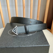 PRADA 25S BELT 30 MM IN BLACK CALFSKIN 595010