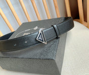 PRADA 25S BELT 30 MM IN BLACK CALFSKIN 595010