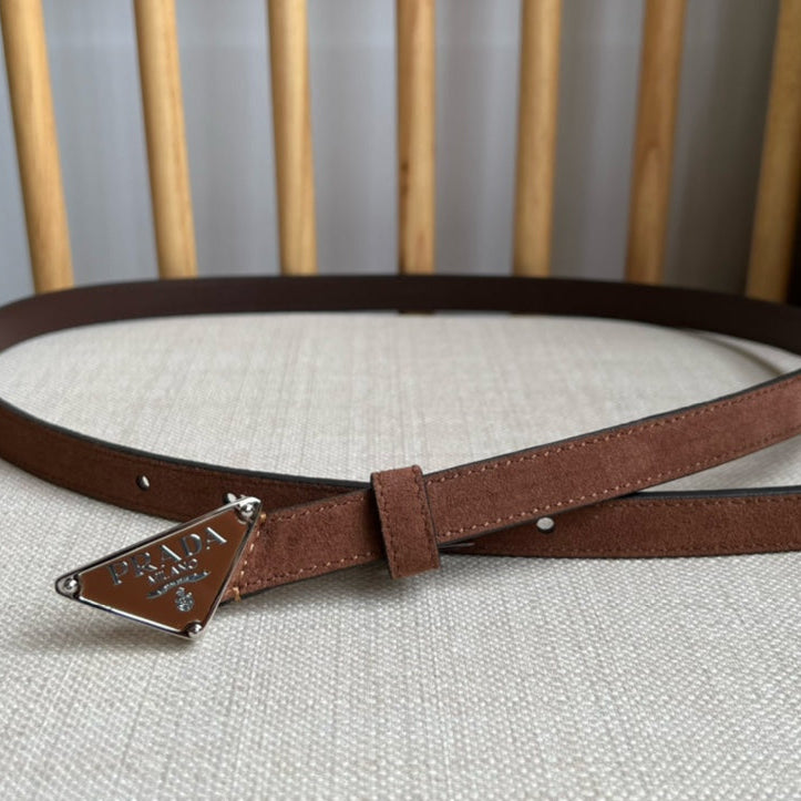 PRADA 25S BELT 15 MM IN BROWN SUEDE 541736