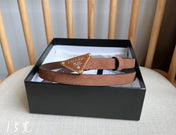 PRA TRIANGLE LOGO BELT IN BROWN SUEDE