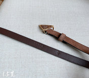 PRA TRIANGLE LOGO BELT IN BROWN SUEDE