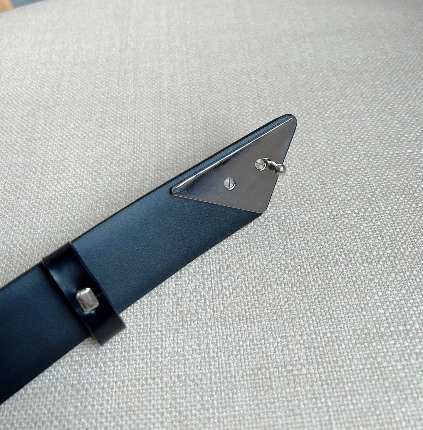 PRADA 25S BELT 33 MM IN BLACK CALFSKIN 551859