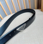 PRADA 25S BELT 33 MM IN BLACK CALFSKIN 551859