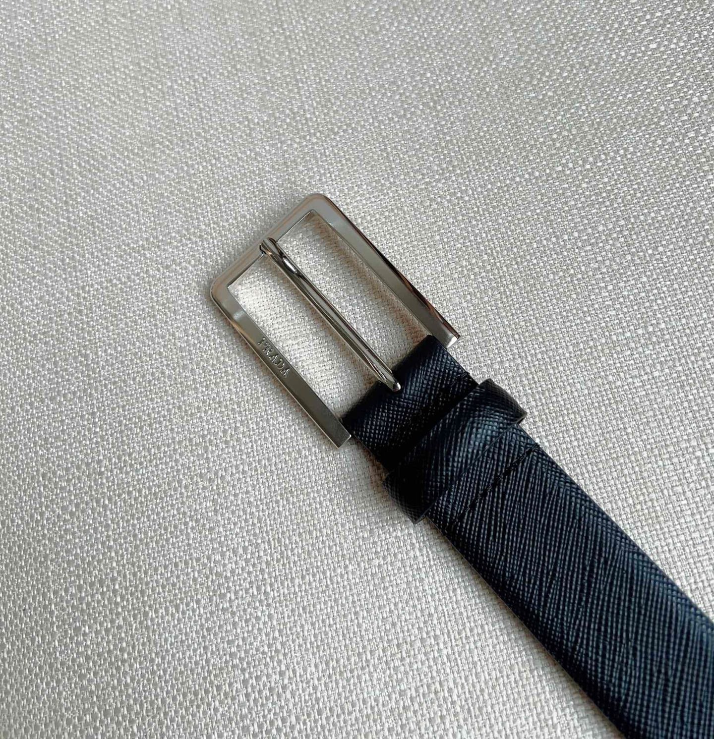 PRADA 25S BELT 30 MM IN BLACK CALFSKIN 585794